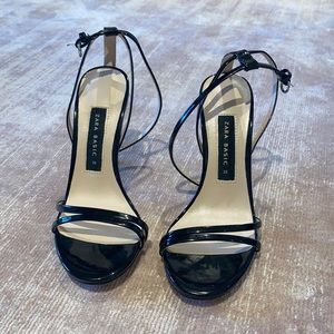 Black Zara patent leather stilettos